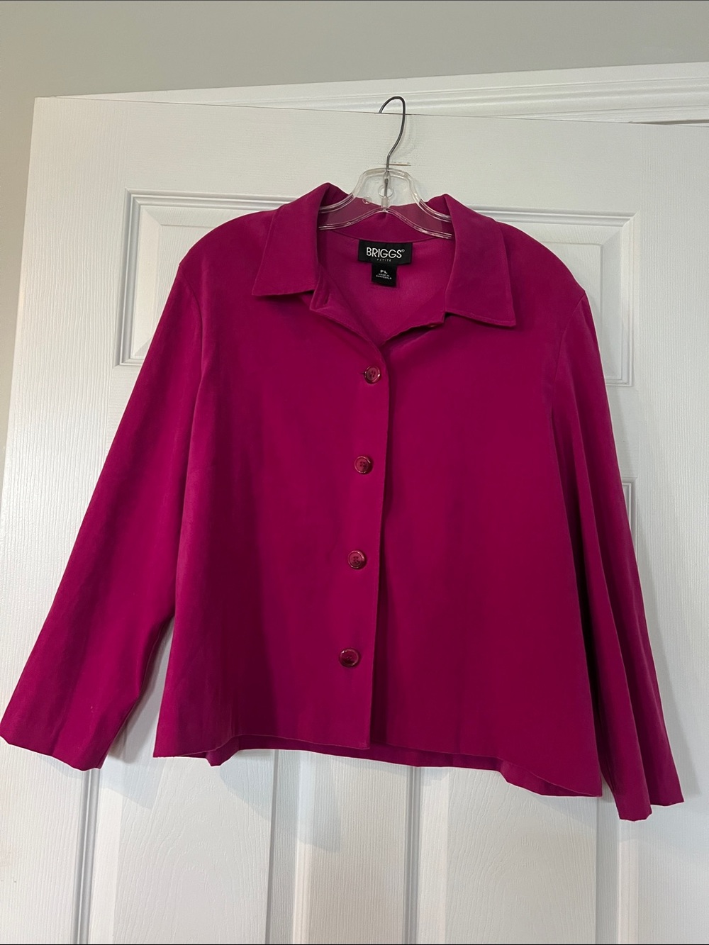 Briggs New York Fuchsia Button-Front Jacket Top